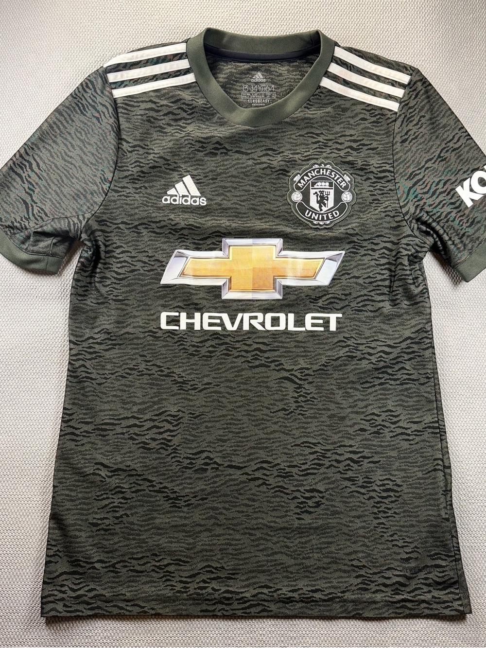 Adidas Manchester United 2020/21 Third Jersey Youth Large 13/14 Green Chevy